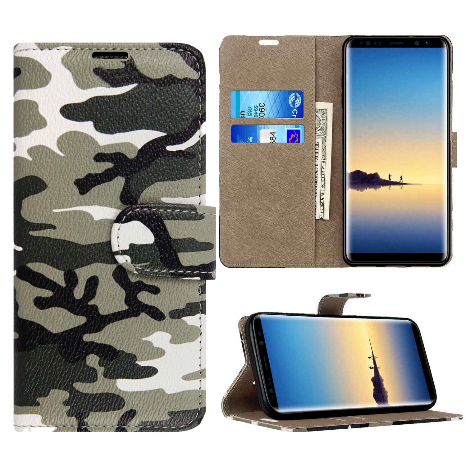 Case for Samsung Galaxy Note 20 10 9 8 7 5 Leather Wallet Flip Phone Stand Cover