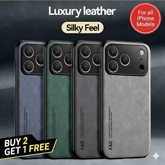 For Iphone 17 16 15 14 13 Pro Max Shockproof Magnetic Leather Black Case Cover