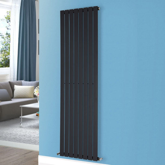 Nes Home 1800 X 546 Mm Single Flat Panel Matte Black Radiator